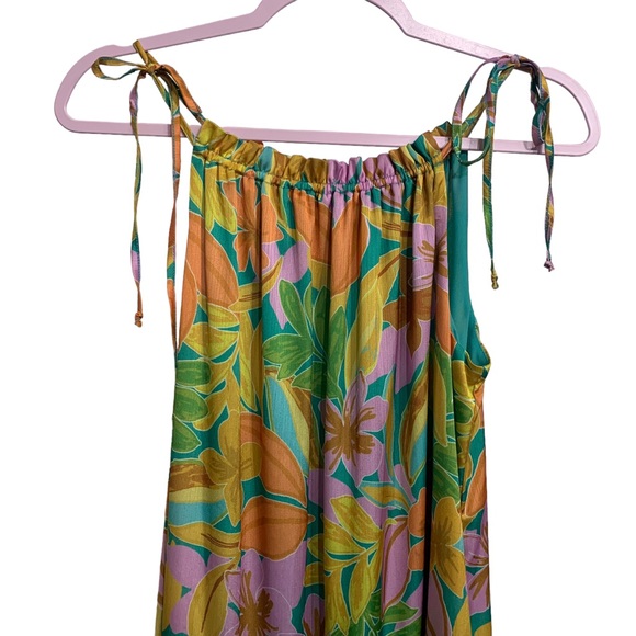 LAROQUE SULLIVAN DRESS IN MALIBU FLORAL COLORFUL SLEEVELESS PULLOVER MAXI DRESS - Picture 11 of 15